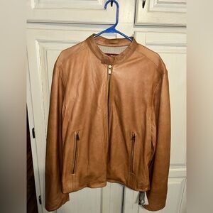 Wilson's womens Brown Leather Jacket Coat with  Liner Size L NEW RN69426